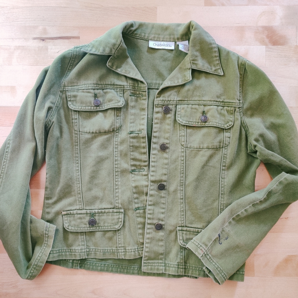 Chadwicks Green Utility Jacket with Classic Collar